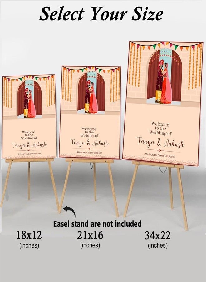 ثيم ماي بارتي لوحة إعلانية لحفل زفاف هندي مُخصصة من Theme My Party - لوحة إعلانية لحفل زفاف هندي مُخصصة - لافتة لحفل زفاف هندي لتزيين حفلات الزفاف - Image 4